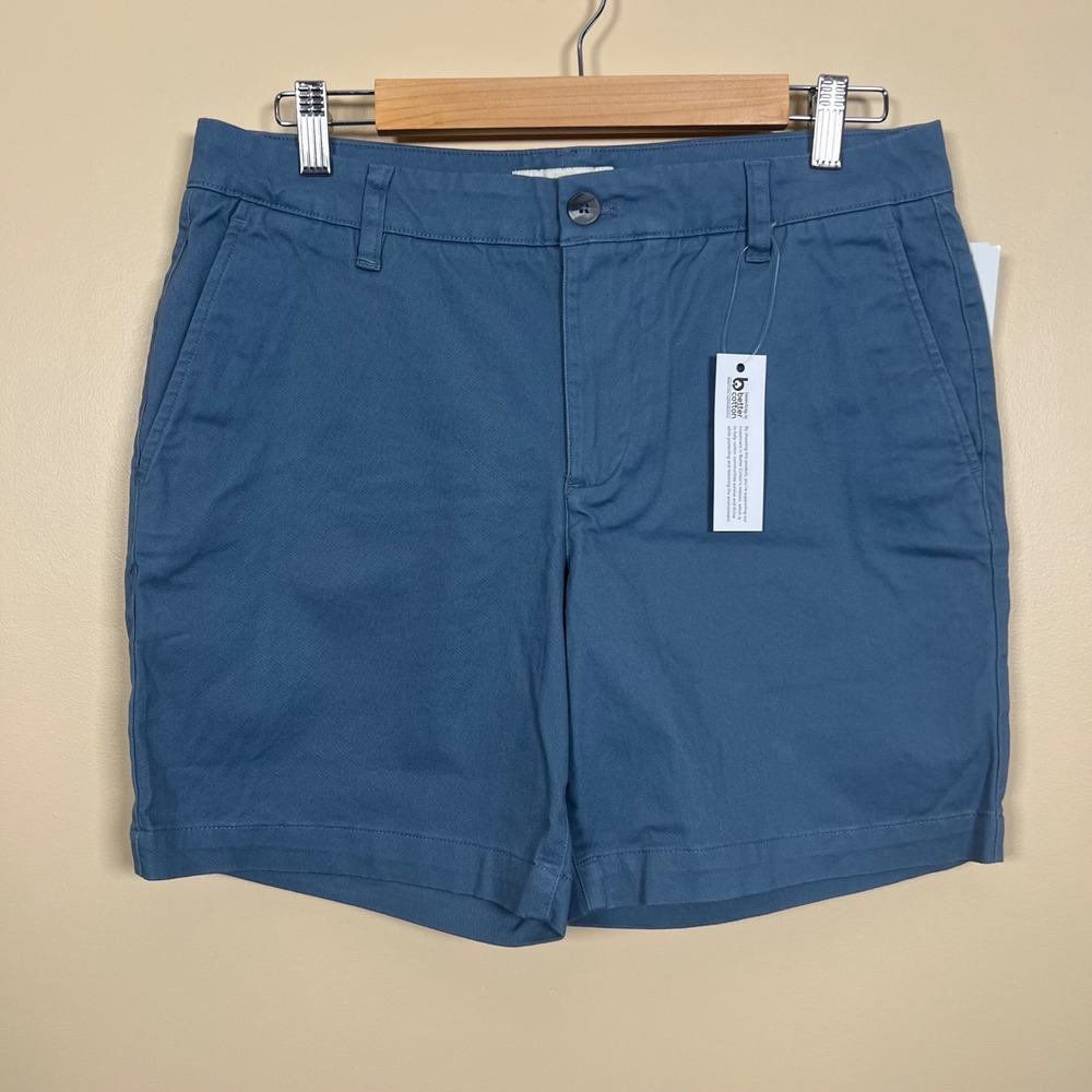 Hawker Rye Essential Wash Chino Shorts Men 31 Bluestone Blue Stretch 7" Inseam